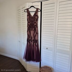 Burgundy Lace Maxi Dress